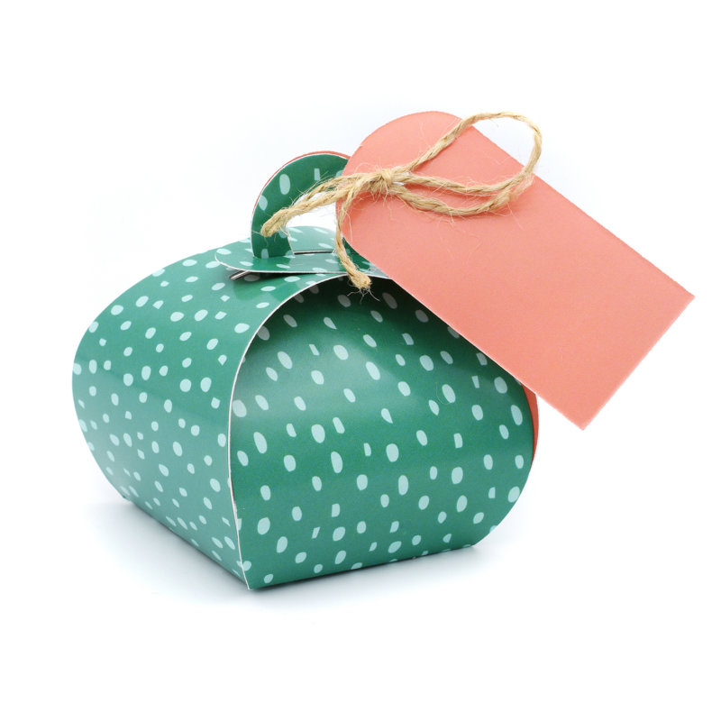 Geschenkverpakking (klein) (10 stuks) - Groen met Stip